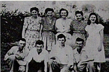 A family picture from the 1940’s featuring author’s grandmother and her eight siblings