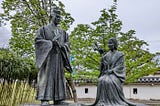 Statues of Hosokawa Gracia and her husband, Tadaoki.