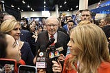 Warren Buffett speaks to reporters during the company’s annual shareholders meeting in Omaha, Nebraska on May 4, 2019.