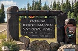 Entrance sign to Grand Canyon National Park