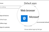 Change the default Windows 10 web browser app