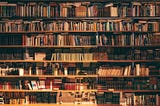 Bookshelves full of books.