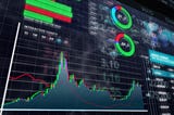 A generic illustration of stock market bar graphs and financial market data.