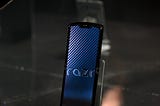 The new Razr phone is displayed during the unveiling of the Razr as a reinvented icon.