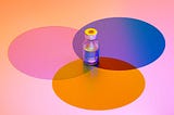 Multicolored photo of covid-19 vaccine.