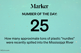 Number of the Day: 25 — How many approximate tons of plastic “nurdles” were recently spilled into the Mississippi River