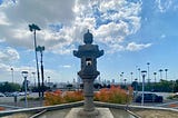 Historic Japanese lantern tops park