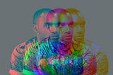 A multiple exposure photo of a Black man.