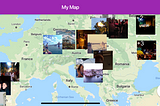 Clusters of Instagram images as Google Map Markers.