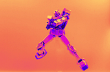 Neon orange, pink, and purple transformer model toy jumping mid-air and shooting at the camera in an action shot. Stylized image, comic-book like. Cover image for Comet ML’s article “Explainable AI: Visualizing Attention in Transformers”