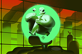 An illustration of a humanoid robot being grown in a bubble.
