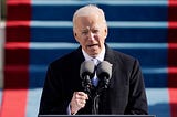 President Joe Biden speaks during the the 59th inaugural ceremony on the West Front of the U.S. Capitol on January 20, 2021