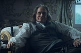 Michael Douglas plays — and eventually becomes — Benjamin Franklin in ‘Franklin’ on Apple TV+. The longer you watch, the more he convinces you he is the famous Franklin, which is impressive considering we’ve been studying and learning about Franklin for most of our lives. He did the same thing when he became the face of 1980s corporate greed and in the 1990s when he represented the angry voter. He did it again in the 1970s in the film that predicted Three Mile Island. Image via Apple press.