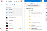 Google Contacts and Microsoft OneDrive hiding their selection controls,