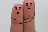 two fingers hugging