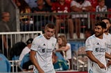 Justin Rennicks after his goal against Toronto FC