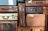 Antique luggages with labels