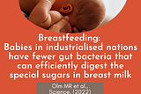 Breastfeeding: Babies in industrialised nations have fewer gut bacteria that can efficiently digest…