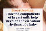 Breastfeeding and parent info: In breast milk, the concentration of both nutritive and non-nutritive milk components change over the day and night according to the circadian rhythms of the mother.