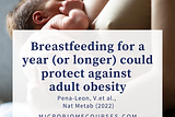 New research: Breastfeeding for a year (or longer) could protect against adult obesity