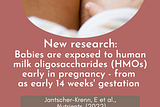 New research: Babies are exposed to human milk oligosaccharides (HMOs) early in pregnancy — from…