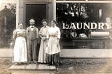 Before automatic washers, steam laundries relieved drudgery