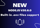Built-in .env Files Support Starting from Node.js v20.6.0