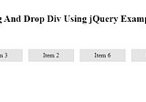 jQuery Drag And Drop Div Example