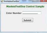 MaskedTextBox Control in C#.Net