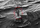 Alien Woman On Mars Watching Rover From Hill??