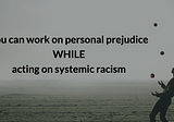 Working on personal prejudice while acting on systemic racism