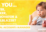 We’re keeping our eyes peeled for a ground breaking National Account Manager to join our little…