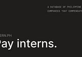 Intern.ph shares companies & startups, and how they compensate