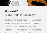 theboardiQ Board Profile Generator