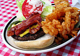Cheeseburger Deluxe w/ Waffle Fries