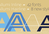 Allumi Inline, a tonic multi-colors display typeface