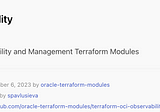 Oracle Cloud Observability Terraform module