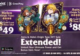 Origin Type Astra and Helen NFT Character Sale Extended with Reward