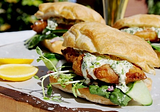 Beer Battered Fish Burgers with Garlic Herb Mayo