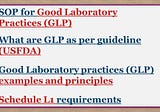 Good Laboratory Practices (GLP) as per schedule L1