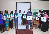 Promoting the Green Dot Logo in Oyo State.