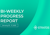 Stratos Bi-Weekly Progress Report: January 03, 2023 — January 17, 2023