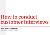 How to Conduct Customer and Prospect Interviews (webinar)