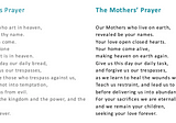 The Mothers’ Prayer