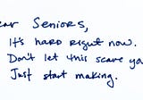 Dear Students, particularly my Seniors,