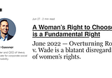 A Woman’s Right to Choose is a Fundamental Right