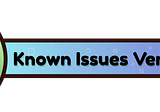Known Issues V.0.2.2