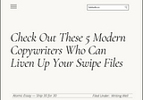 5 Modern Copywriters Who Can Liven Up Your Swipe Files