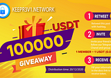 Keepr3v1.network: Giveaway 100,000 USDT