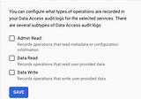 How to enable audit logs of GCP secretmanager data access